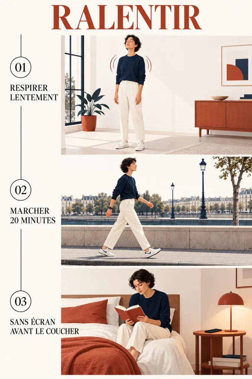 Comment reduire le stress naturellement grâce à la respiration, la marche et une routine de sommeil