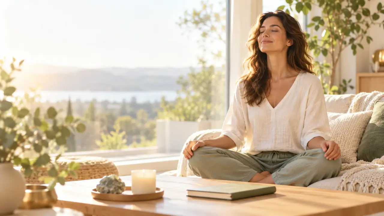 Personne recevant une séance de Reiki dans une atmosphère douce et apaisante