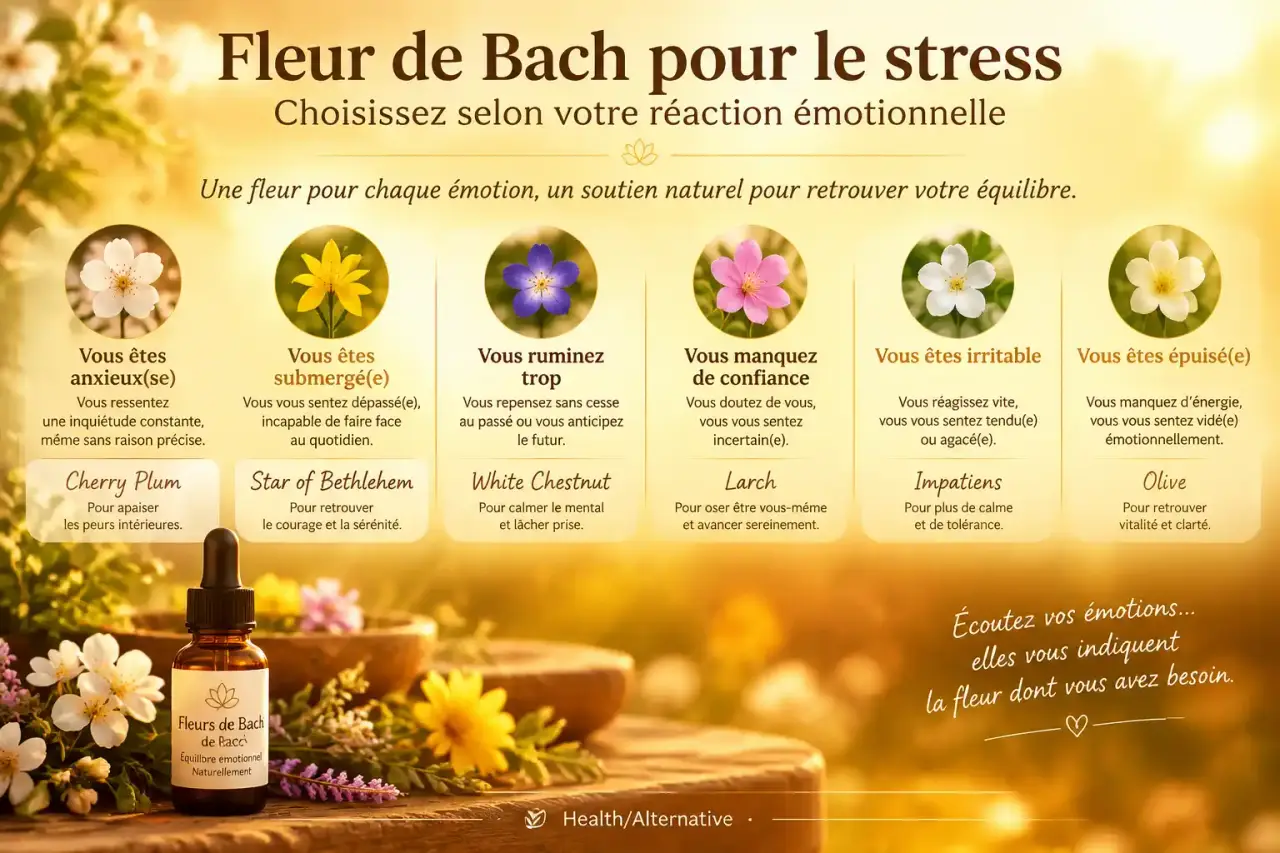Fleur de Bach pour le stress : choisissez selon votre réaction émotionnelle