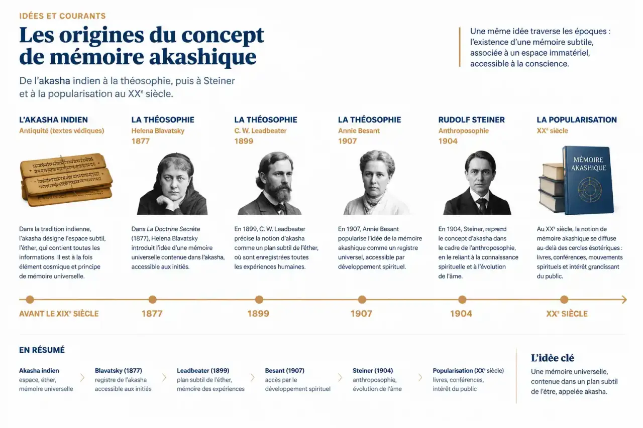 Chronologie de la mémoire akashique, de l'akasha indien à la théosophie et à l'anthroposophie